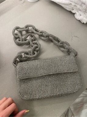 NEW Anthropologie Fiona sparkle beaded shoulder bag
